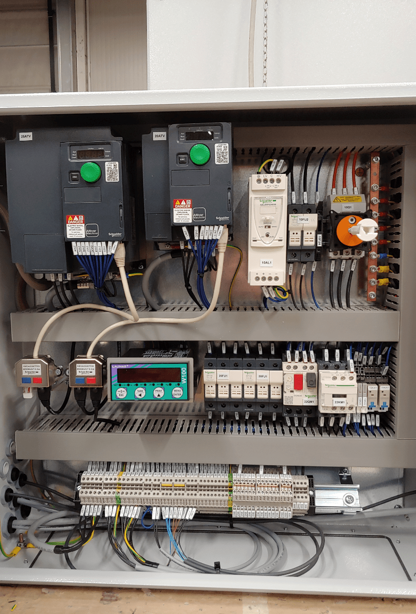 Panel with inverter, weighing, Modbus command